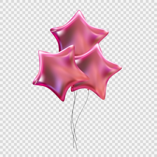 Colour glossy helium balloons isolated on transparent background. vector illustration eps10