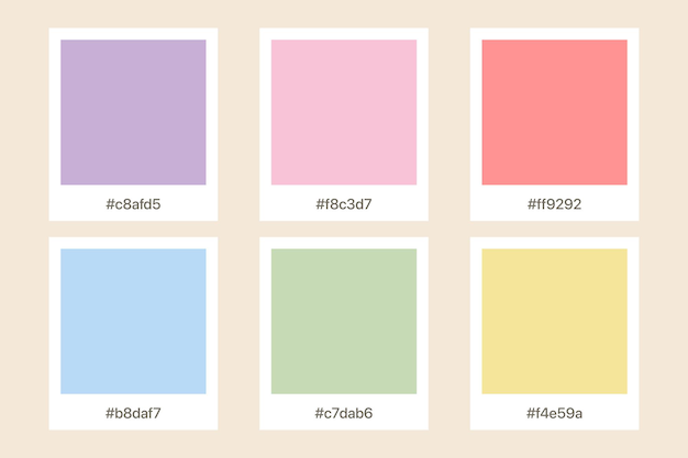 Vector colour palette soft colours