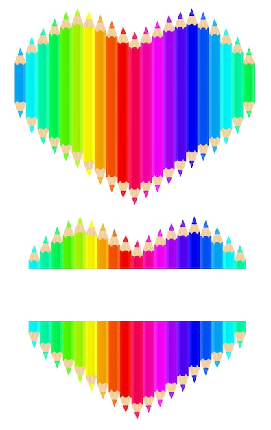 Vector colour pencil heart