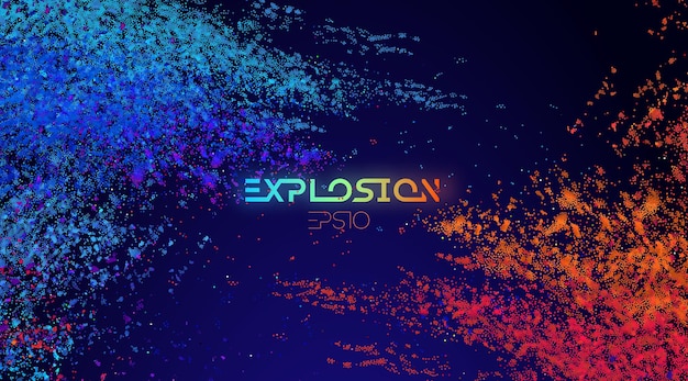 Colour powder, explosion light background blue and pink powder. eps 10