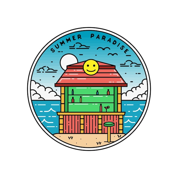 Colour Summer Paradise Monoline Badge 