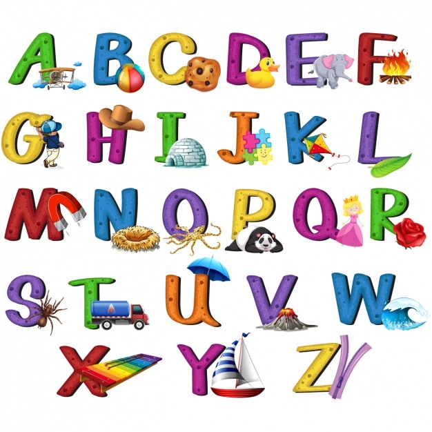 Coloured alphabet design