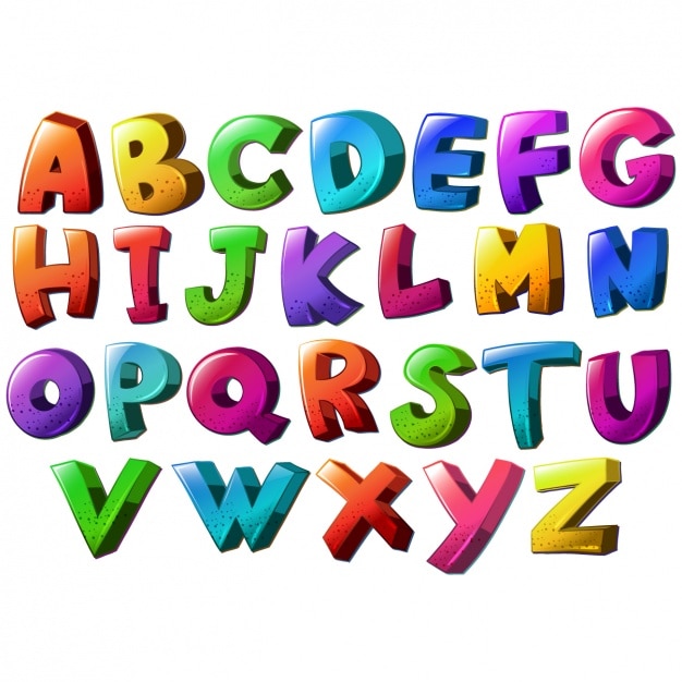 Vector coloured alphabet design