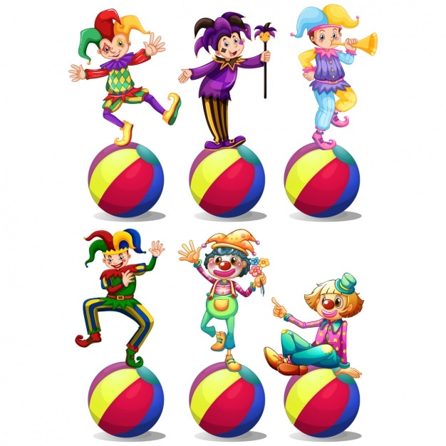 Vector coloured buffoons collection