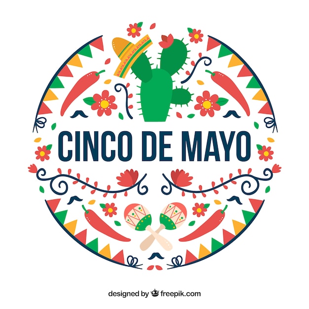 Vector coloured cinco de mayo background