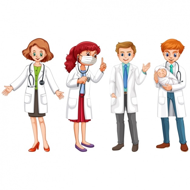 Vector coloured doctors collection