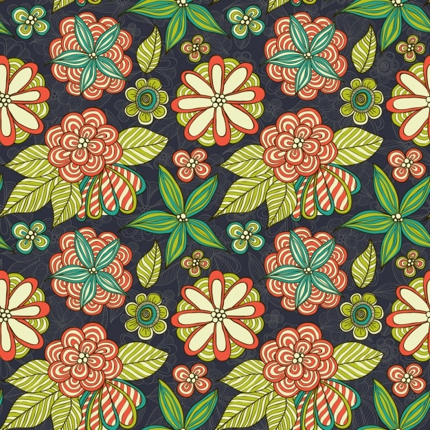 Coloured floral pattern design