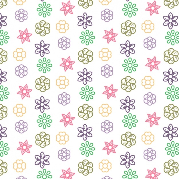 Coloured flowers pattern design