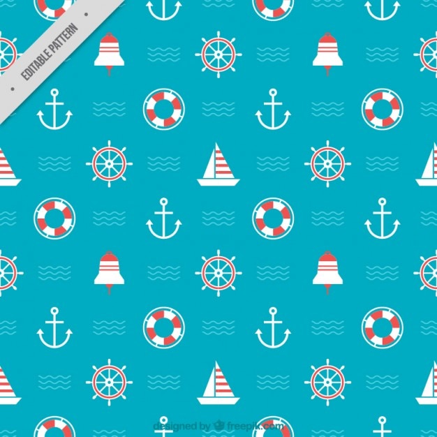 Vector coloured nautical pattern