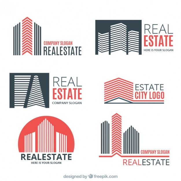 Coloured real estate logo templates