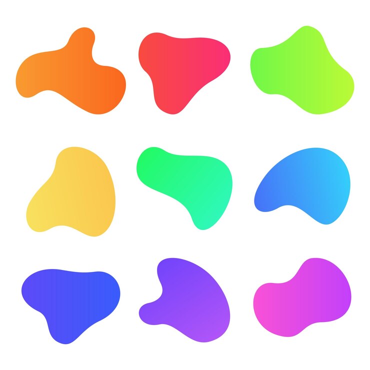 Vector colourful abstract shapes fluid hand drawn organic shapes vector shape creative element