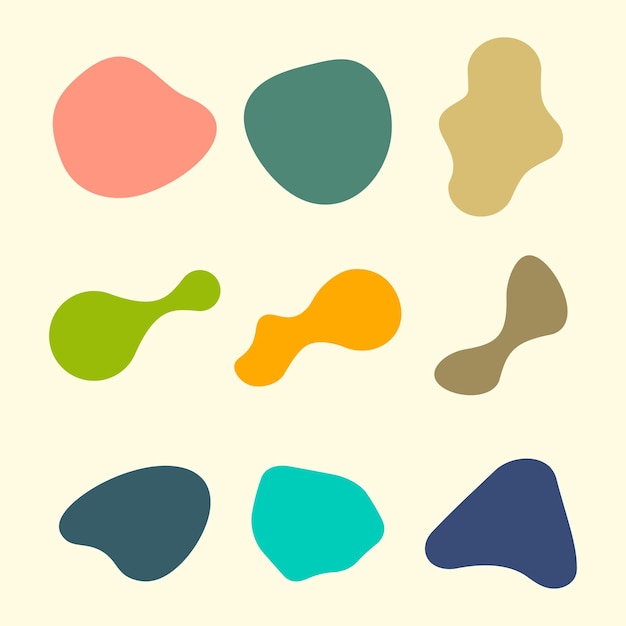 Vector colourful abstract shapes fluid hand drawn organic shapes vector shape creative element