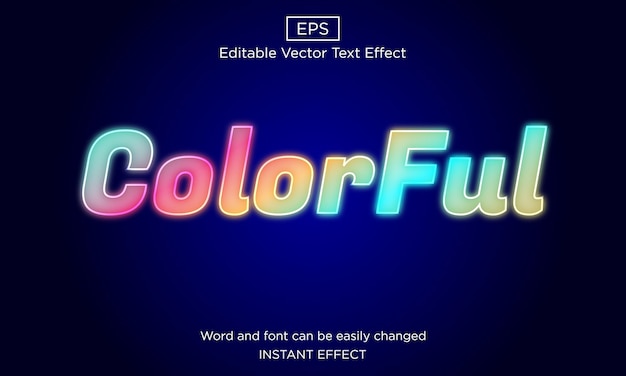 Colourful attractive editable text effect premium vector