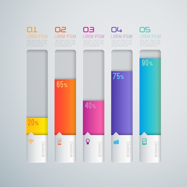 Vector colourful bar graph