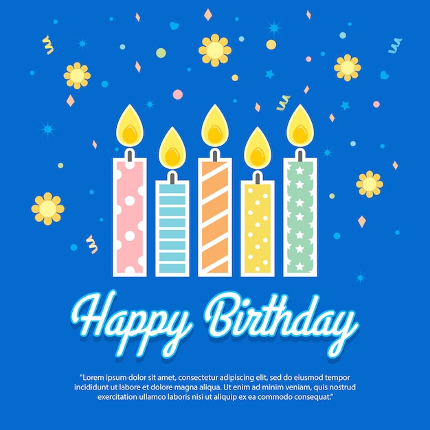 Colourful birthday candle background