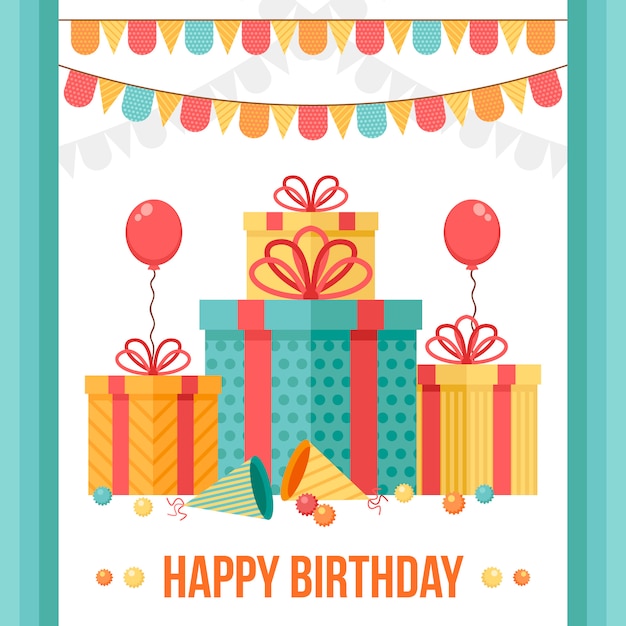 Vector colourful birthday decoration background