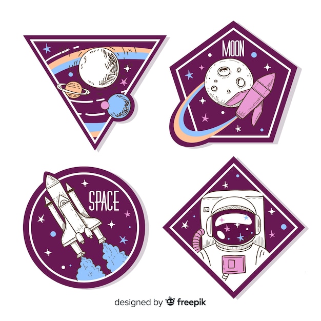 Vector colourful collection of space stickers