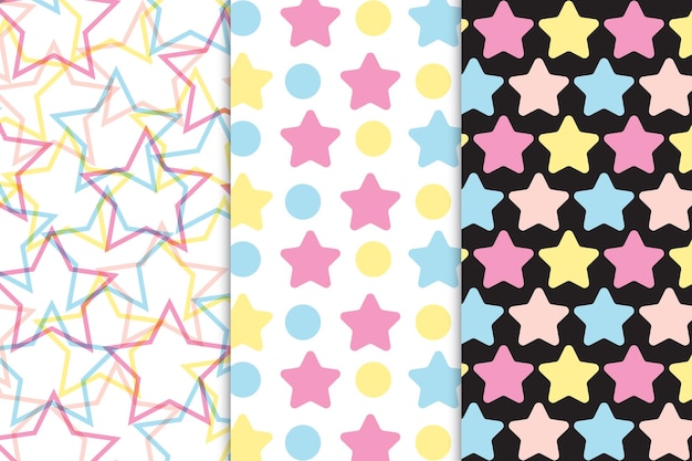 Vector colourful and cute abstract seamless pattern collection