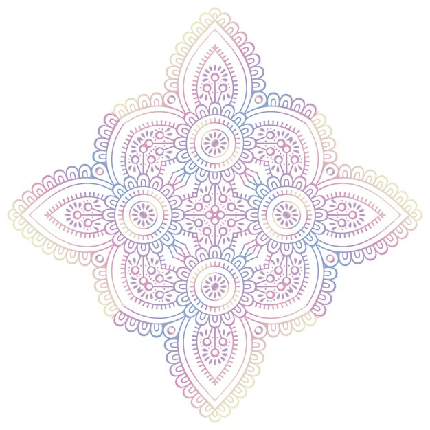 Colourful decorative mandala design. Line drawing.