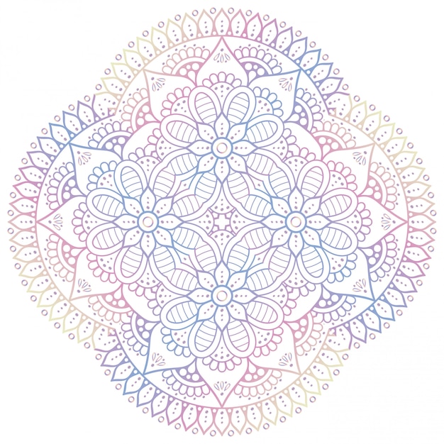 Colourful decorative mandala design. Line drawing.