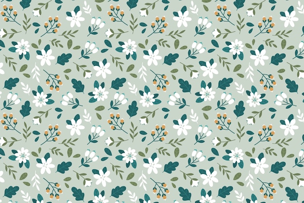 Colourful ditsy floral wallpaper