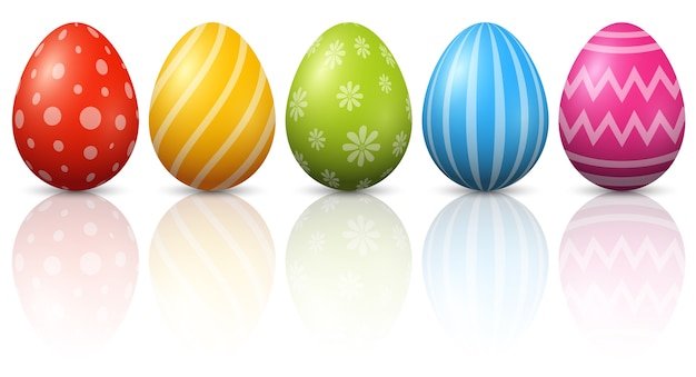 Vector colourful easter eggs on white background