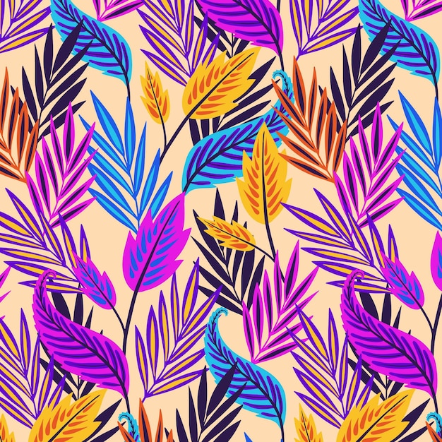 Colourful exotic floral pattern