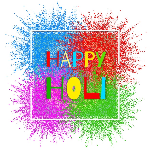 Vector colourful explosion for happy holi illustration of abstract colorful happy holi background indian festival of colours happy holi