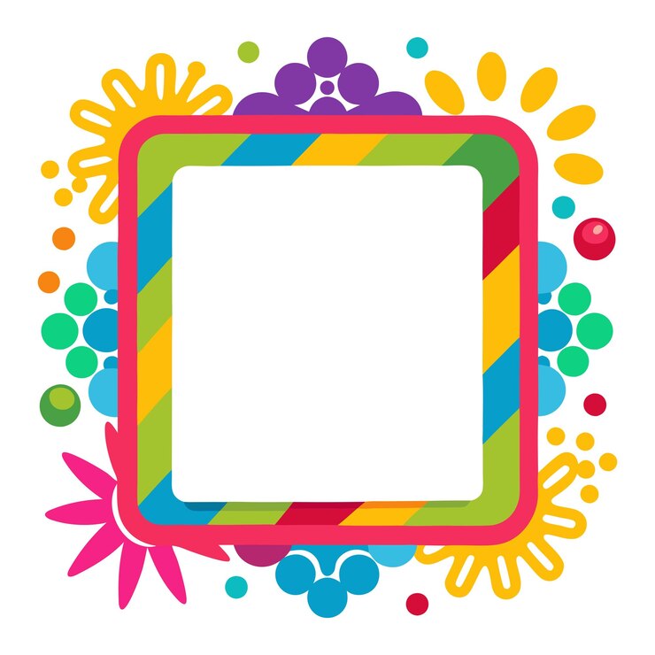 Vector colourful frame clip art and vector design with a white background