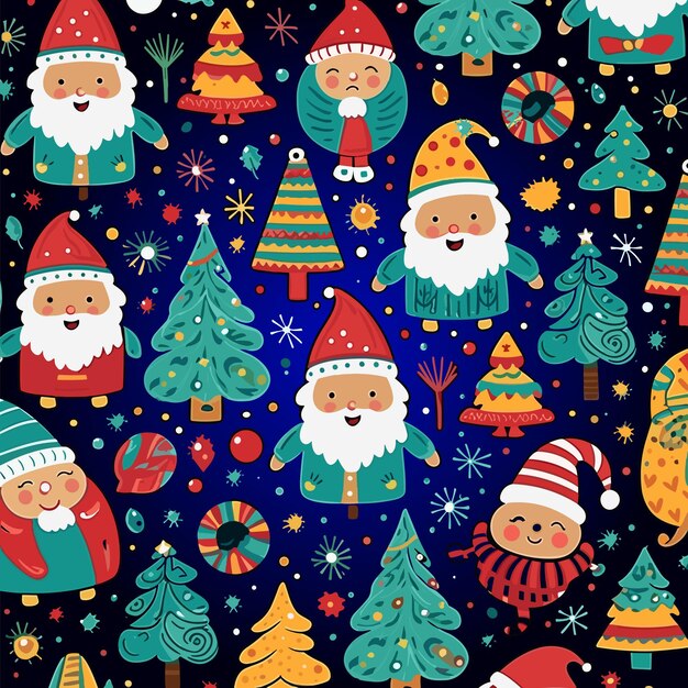 Colourful funny christmas pattern