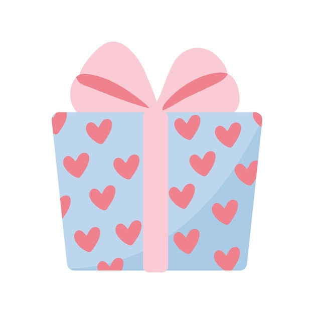 Colourful gift box, flat Vector Illustration.