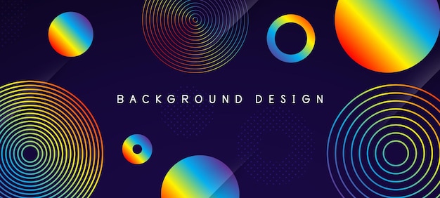 Colourful gradient geometric circle square shape vector design for background and your business