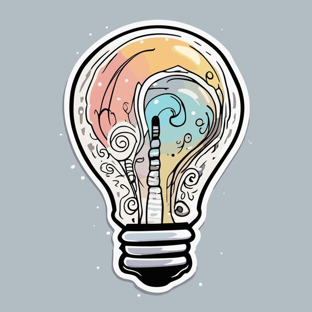 Vector colourful light bulb