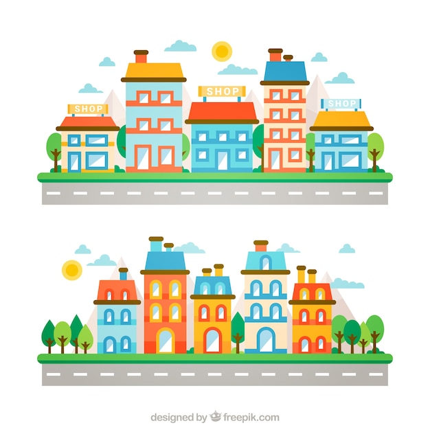 Colourful lovely city pack