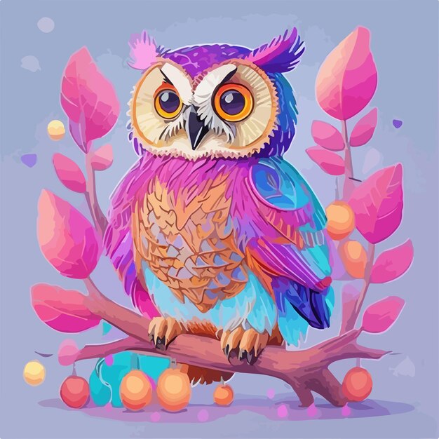 Vector colourful owl logo design vector template