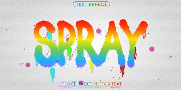 Colourful Painted Wall Spray Editable and Scalable Vector Text Effect