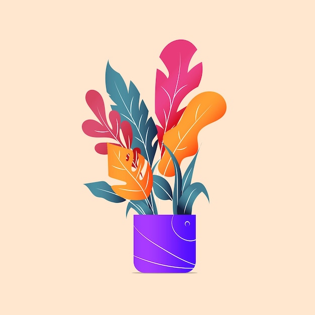 Vector colourful plant illustration