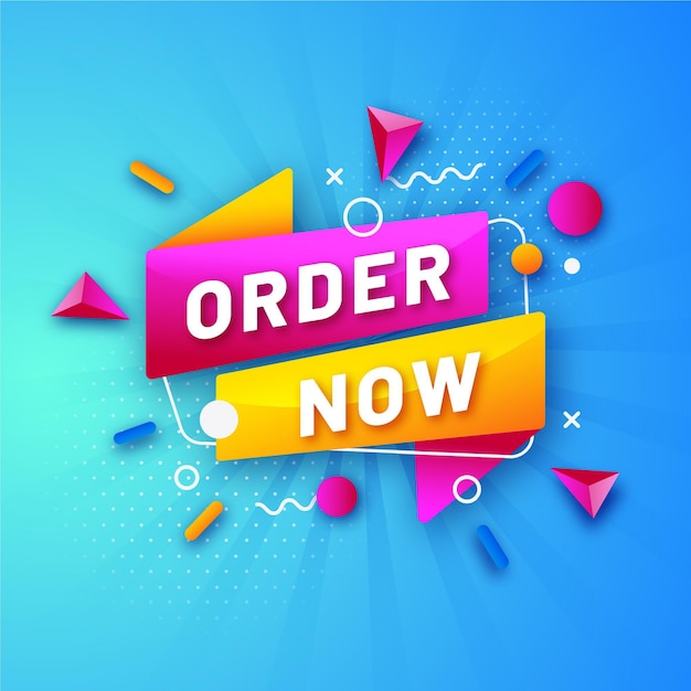 Vector colourful promotional order now banner template