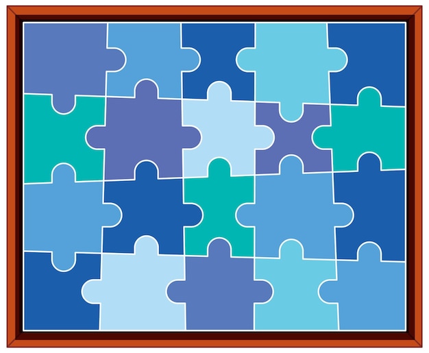 Colourful puzzle on frame