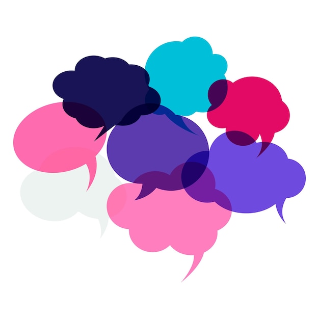 Colourful speech bubble communication icon concept vector illustration design