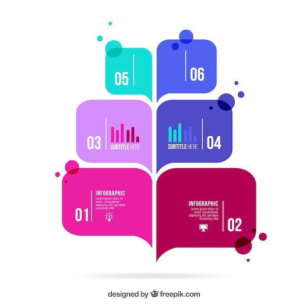 Vector colourful speech bubble infographics