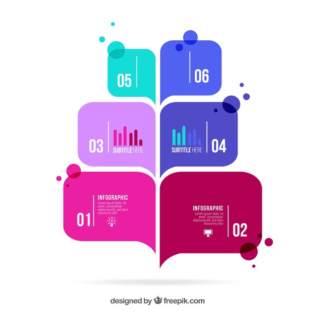 Colourful speech bubble infographics