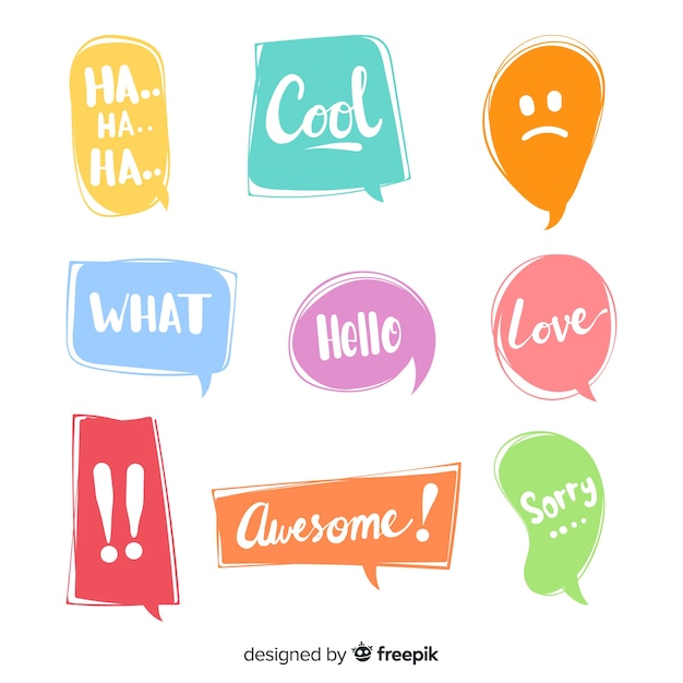 Colourful speech bubbles for dialog 