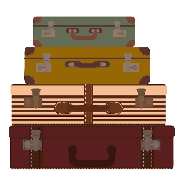 Premium Vector | Colourful suitcases.