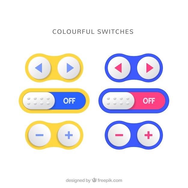 Vector colourful switches