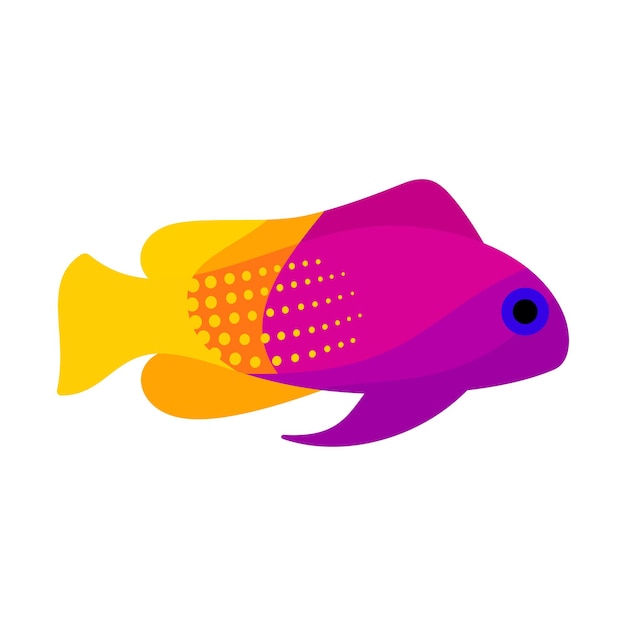 Colourful tropical fish Aquarium fish Flat style vector illustration