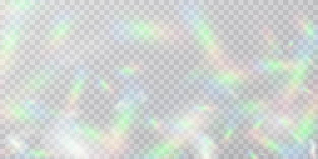 Vector colourful vector lens crystal rainbow light and flare transparent effectsoverlay for backgroundst