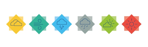 Colourful weather forecast signs on white background. calendar icon vector. flat vector.