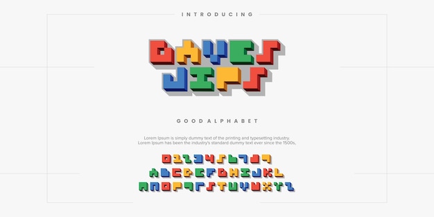 Colourfull Abstract minimal modern alphabet fonts. Typography technology vector illustration