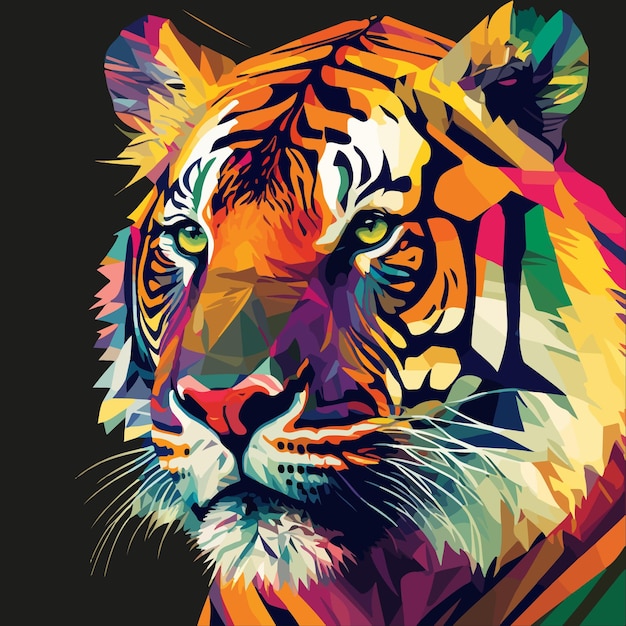 Vector colourfull tiger